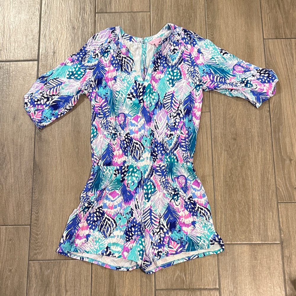 Lilly Pulitzer Teal and Purple Print Romper